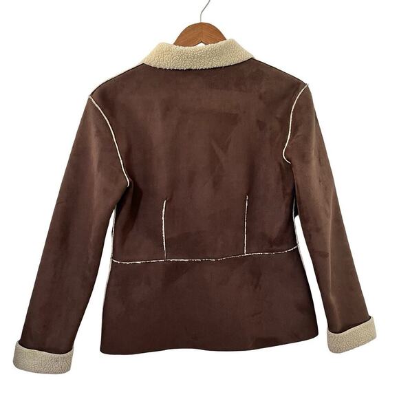 VTG Generation Faux Suede Penny Lane Jacket Size S Sherpa Lined Y2K Women's - Picture 2 of 7